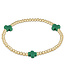 ENEWTON Signature Cross Gold Pattern 3mm Bead Bracelet