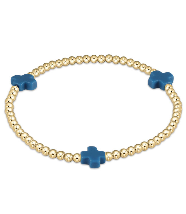 ENEWTON Signature Cross Gold Pattern 3mm Bead Bracelet