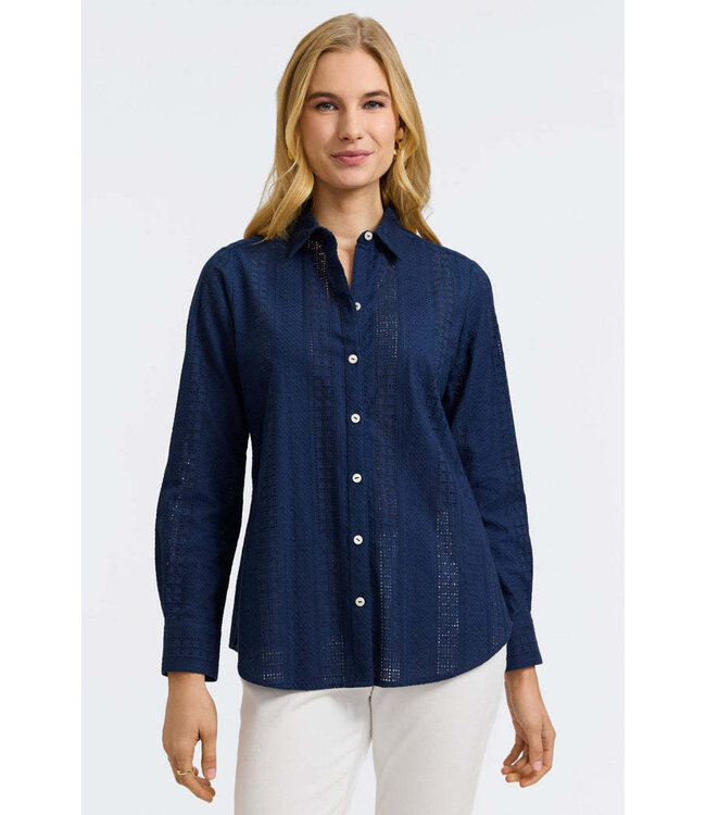 Zoey Long Sleeve Eyelet Shirt