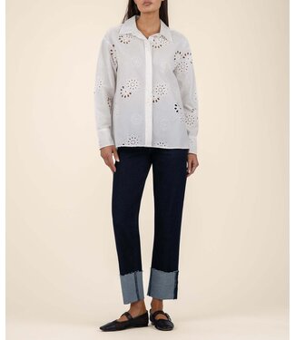 KUT FROM THE KLOTH Marissa Eyelet Embroidery Button Down