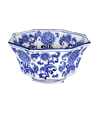 Ren Blue and White Centerpiece Decorative Bowl