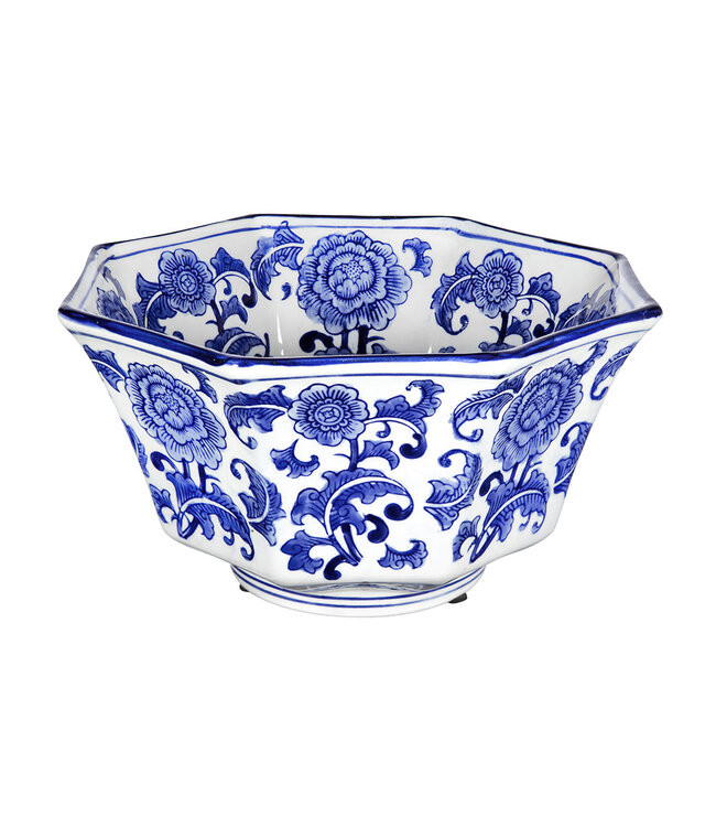 Ren Blue and White Centerpiece Decorative Bowl
