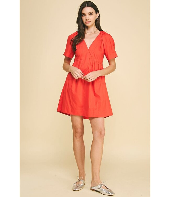 Venus V-Neck Tiered Mini Dress