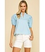 Ivy Short Sleeve V-Neck Woven Top
