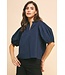 Ivy Short Sleeve V-Neck Woven Top
