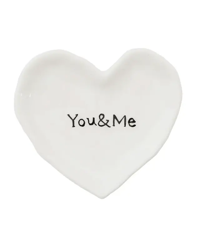 You and Me Ceramic Heart Dish