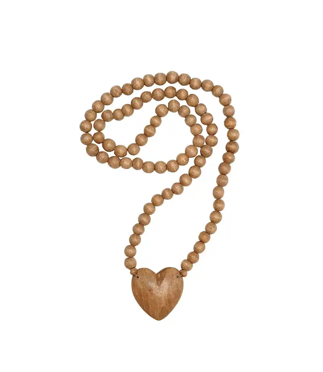 36" Hand-Carved Rosary with Heart