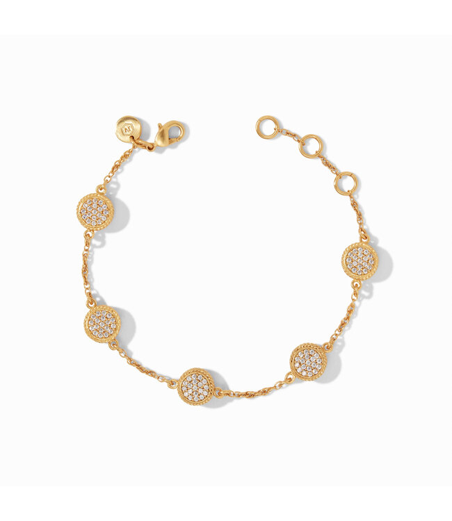 JULIE VOS Windsor Delicate Bracelet Gold Pave Cubic Zirconia