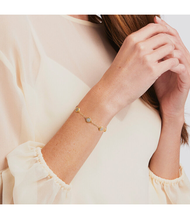 JULIE VOS Windsor Delicate Bracelet Gold Pave Cubic Zirconia