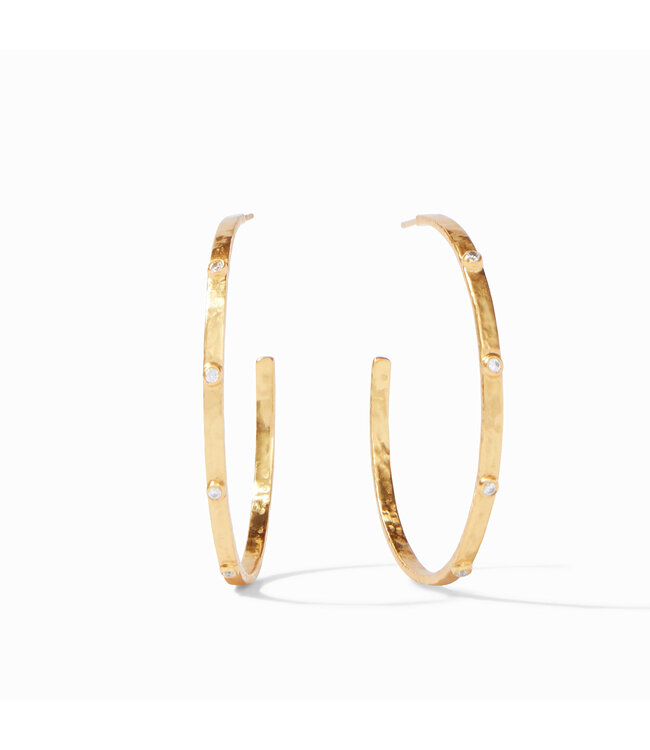 JULIE VOS Crescent Stone Hoop Gold