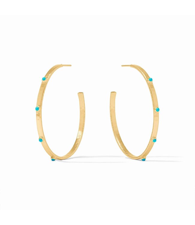 JULIE VOS Crescent Stone Hoop Gold