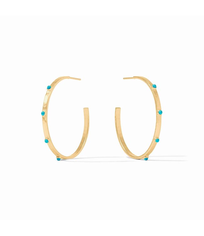 JULIE VOS Crescent Stone Hoop Gold