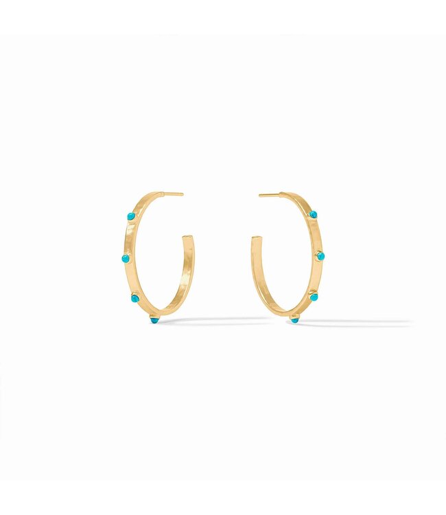 JULIE VOS Crescent Stone Hoop Gold