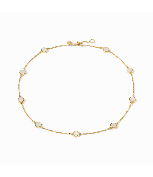 JULIE VOS Valencia Delicate Station Necklace Gold Mother Pearl