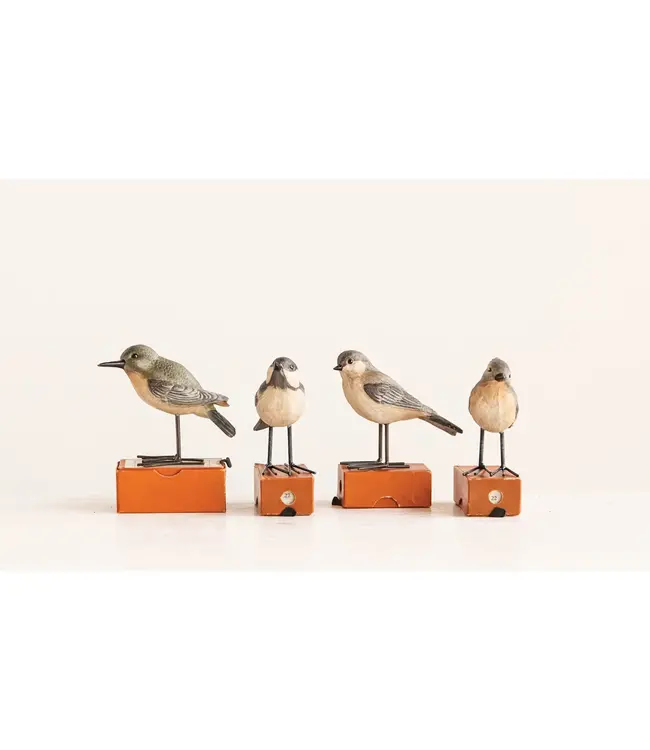 Resin Bird with Metal Feet