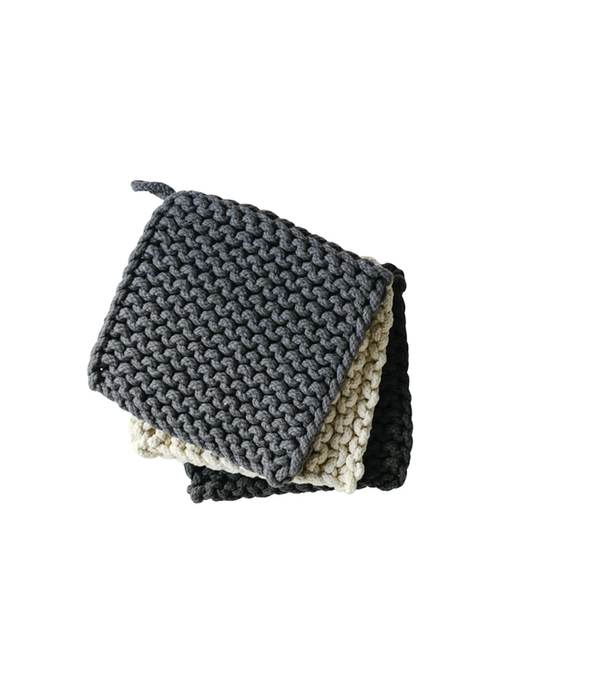 Grey Crochet Pot Pad