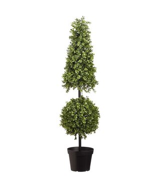 42" Battery Operated UV Protected Boxwood Cone Topiary 50 Led Lights in Pot G