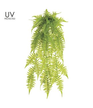 35" UV Protected Soft PE Boston Fern Hanging Bush Green