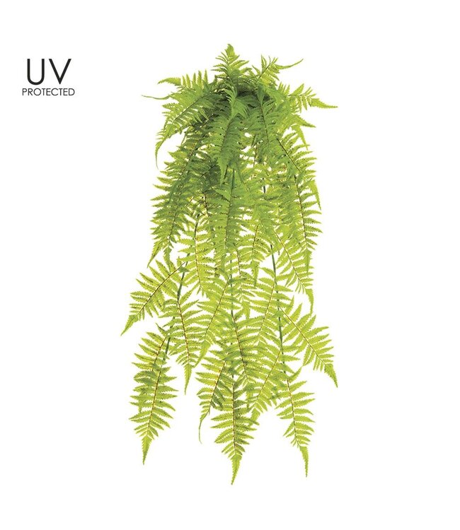 35" UV Protected Soft PE Boston Fern Hanging Bush Green