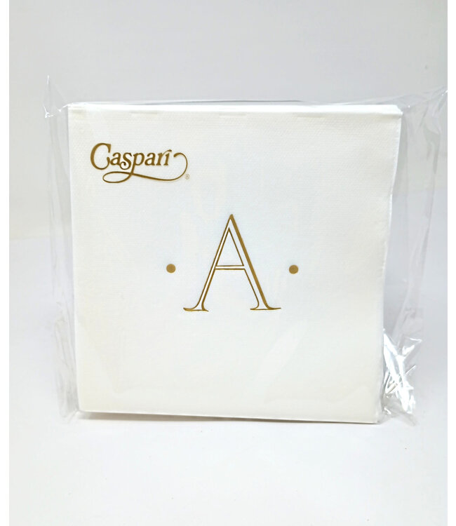 Paper Linen White Cocktail Initial Napkins (Sold Individually)