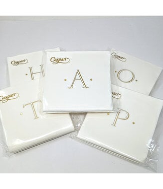 Paper Linen White Cocktail Initial Napkins (Sold Individually)