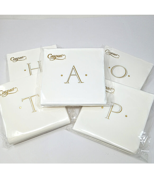 Paper Linen White Cocktail Initial Napkins