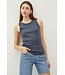 Cara Basic Solid Cotton Crew Neck Tank