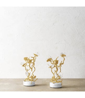 MICHAEL ARAM Butterfly Ginkgo Gold Candleholders S/2