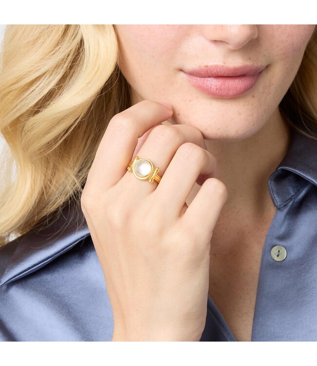 JULIE VOS Bamboo Stone Ring