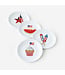 American Holiday Hors D'oeuvres Plates Melamine Set of 4