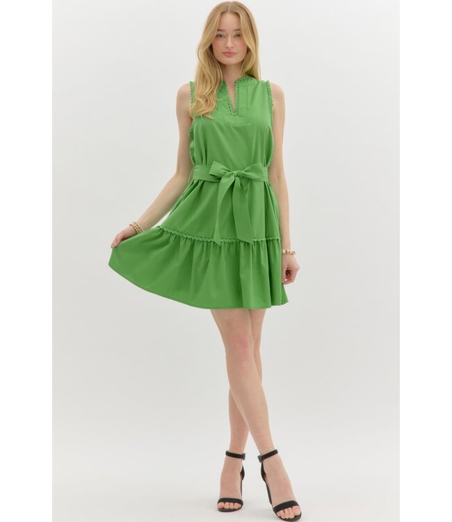 Riley Solid V-Neck Mini Dress
