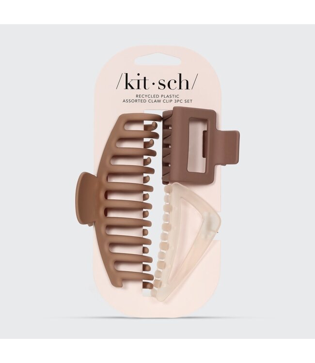 KITSCH Recycled Plastic Assorted Claw Clip 3pc - Oversized