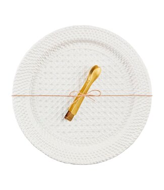 Woven Stoneware Platter Set