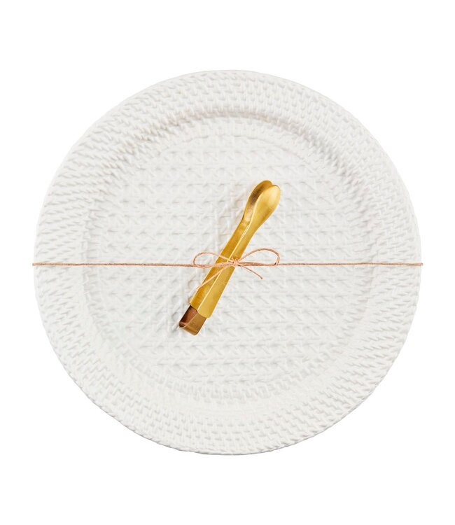 Woven Stoneware Platter Set