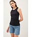 Maddison Basic Cotton Garment Dyed Round Neck Tank Top
