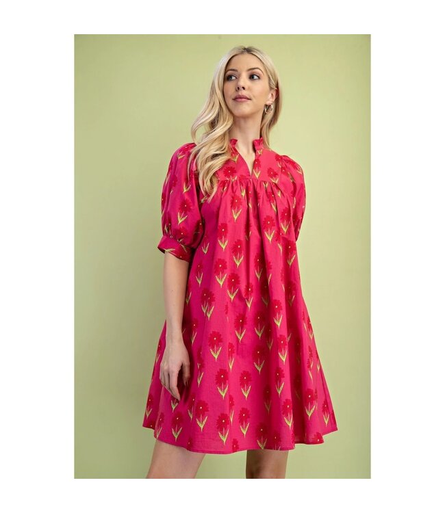 Eleanor Puff Sleeves Floral Print Mini Dress