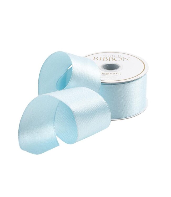 Solid Light Blue Wired Ribbon
