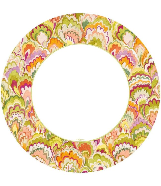 Marbled Ceramica Raspberry & Chartreuse Dinner Plates