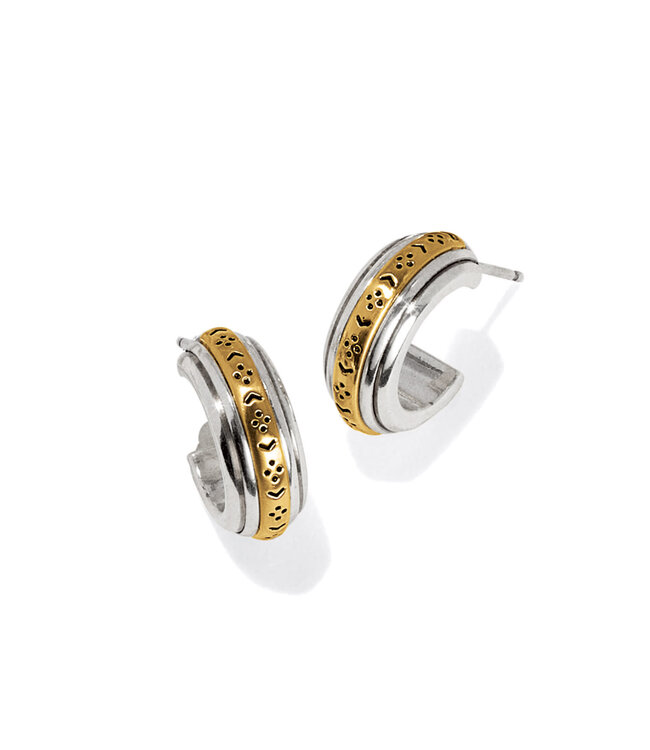 BRIGHTON Mosaic Two Tone Mini Hoop Post Earrings