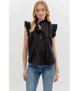 Madelyn Solid Pleated Sleeveless Pullover Top