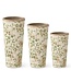Cream/Green Floral Ceramic Pots