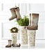 Cream/Green Floral Ceramic Pots