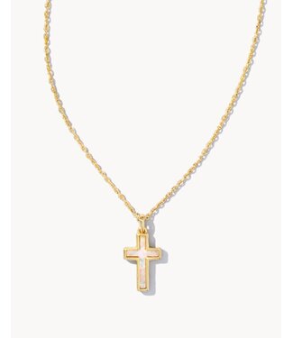 KENDRA SCOTT Cross Pendant Necklace Gold White Opal KENDRA SCOTT Cross Pendant Necklace Gold White Opal