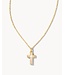 KENDRA SCOTT Cross Pendant Necklace Gold White Opal