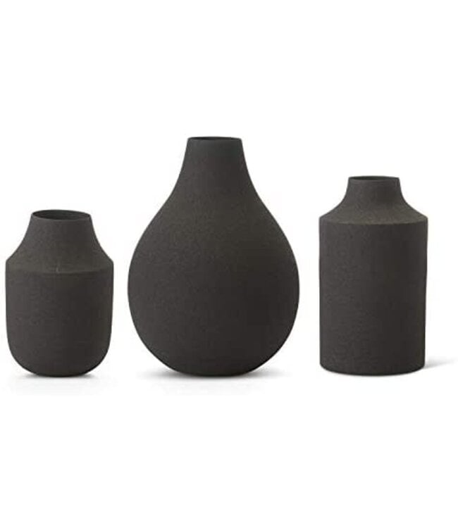 Black Matte Small Metal Vase