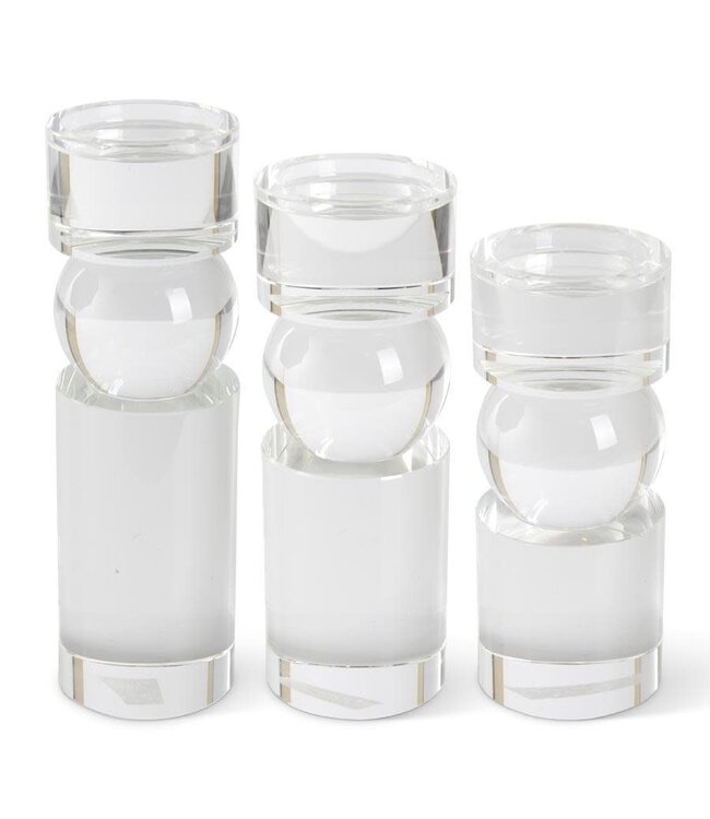 Single Ball Glass Pillar Candleholders