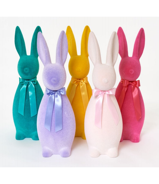 27" Flocked Button Nose Bunny - Large