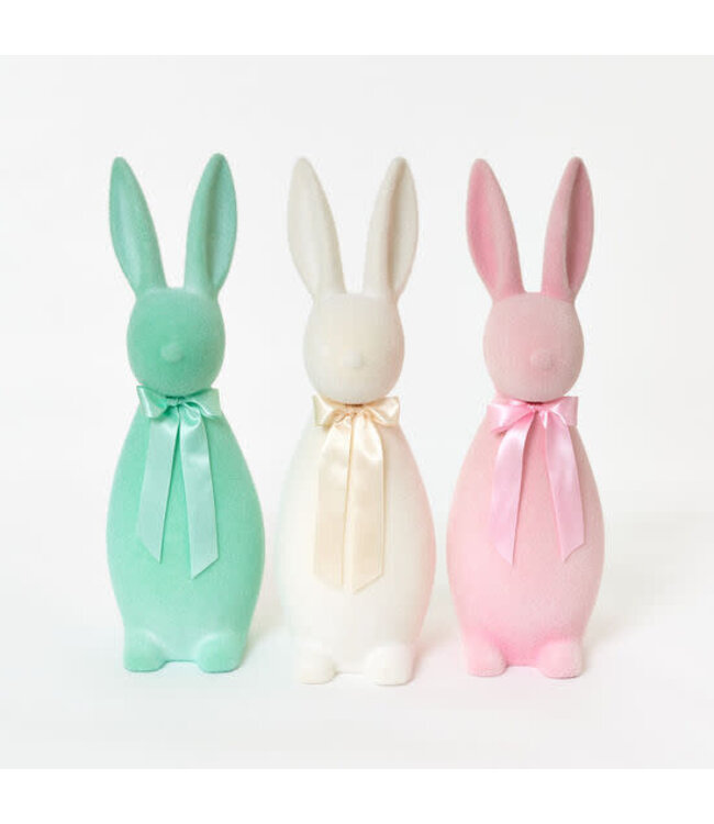 27" Flocked Pastel Button Nose Bunny
