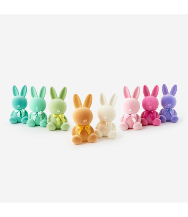 20" Flocked Sitting Bunny Large