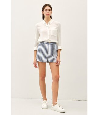 Madison Striped Linen Blend Shorts
